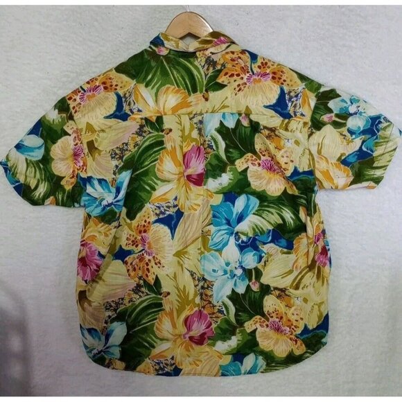 Vintage Venezia Vitale Women's Hawaiian Floral Print Button Up Shirt Size 22/24 - Picture 3 of 9